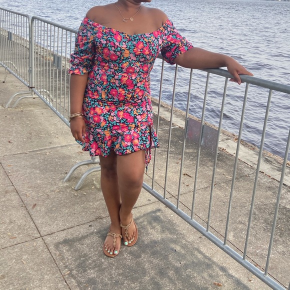 Dresses & Skirts - Mini-Rouche Floral off Shoulder Dress